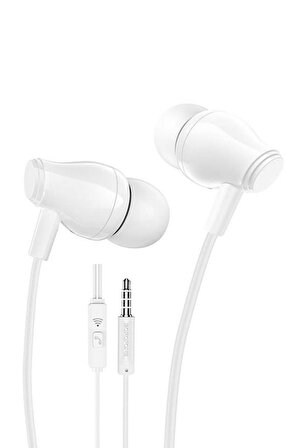 Polham  1.2 Metre 6D 3.5mm Mikrofonlu Kulaklık, Hifi Ses Destekli, Kulakiçi Silikonlu Kulaklık