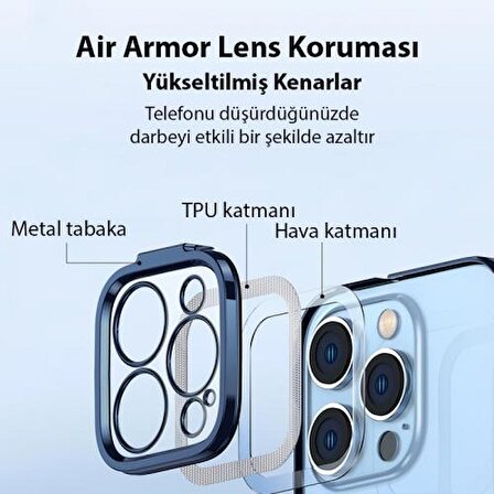 Baseus iPhone 14 Pro Full Kaplama Kırılmaz Ekran Koruyucu ve Magsafe Kılıf, Air Armor Kılıf,Sararmaz