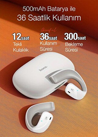 Polham BT5.3V 500Mah Şarjlı Ergonomik Kulak Tasarımlı Bluetooth Kulaklık, Hifi Destekli Mikforonlu Kulaklık