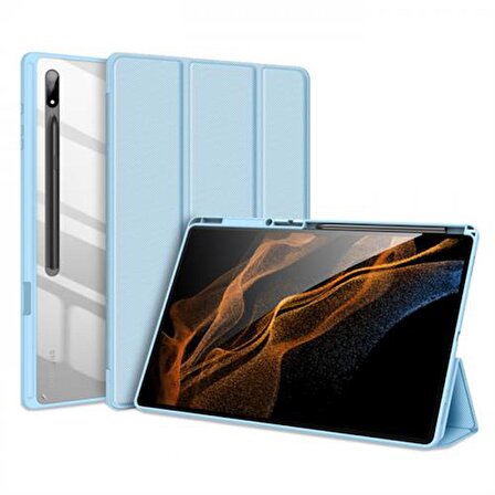 Polham Samsung Galaxy Tab S7 FE (T730-T736B) Tablet Kılıfı,Kalem Yerli Standlı Manyetik Uyku Modlu