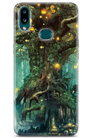 Samsung Galaxy A10s Kılıf Monero 06 Işıklı Ağaç Koruyucu Kapak 