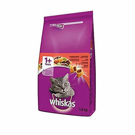 Whiskas Sığır Etli Yetişkin Kedi Maması 1.4 Kg