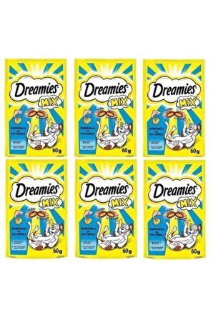Dreamies Mix Peynir - Somonlu Granül Yetişkin Kedi Ödülü 60 g 