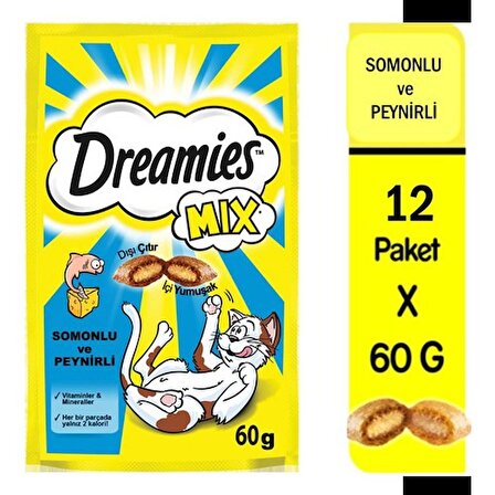 Dreamies Mix Somon Peynir Ödül Maması 12X60gr