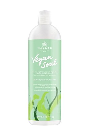 Kallos Cosmetics Vegan Soul 1000ml Bitkisel Protein Ve Avokado Yağlı Besleyici Şampuan