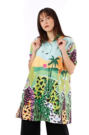Modatalika Kadın Renkli Desenli Tunik