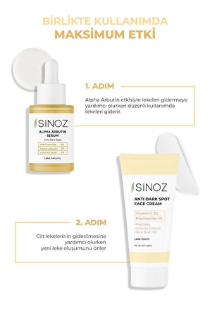 Sinoz Koyu Leke Karşıtı Arbutin Cilt Serumu (Niacinamide 5% + Alpha Arbutin 2%) 30 ML