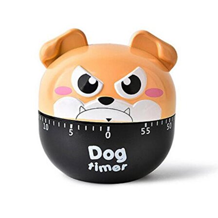 Krem Yaratıcı Mekanik Cartoon Dog Timer 60 Dakika Sevimli Plastik Zamanlayıcı