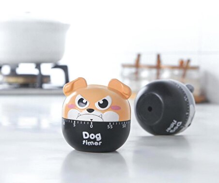 Krem Yaratıcı Mekanik Cartoon Dog Timer 60 Dakika Sevimli Plastik Zamanlayıcı