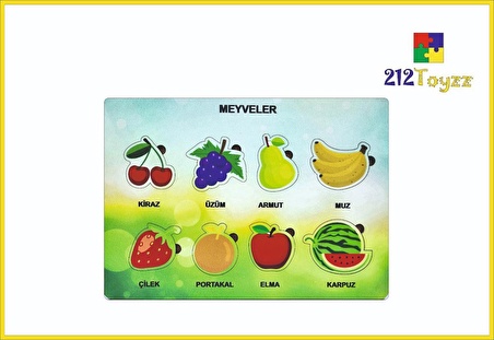 Sebzeler Meyveler Ahşap Çocuk Puzzle Sök Tak 2li Set Oyunlar