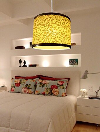 Sare Tek Sarkıt Avize Altın Detaylı Taş Desen Yatak Odası Salon Mutfak