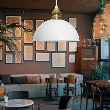 Kugel Beyaz Metal Sarkıt Mutfak Avize Ofis Hol Cafe Tavan Aydınlatma