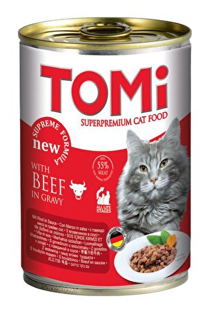 Tomi Sığır Etli Yetişkin Kedi Konsevervesi 400 GR (24 Adet)