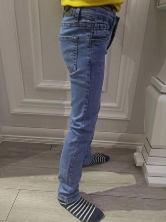Booss Slim Fit Erkek Çocuk Denim Kot Pantolon Buz Mavi 999