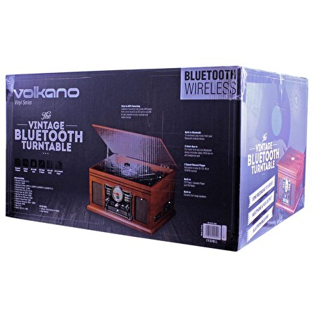 Volkano VK-3161 WD Retro Pikap Bluetooth USB Kayıt Özellikli Radyo CD Kaset Plakçalar