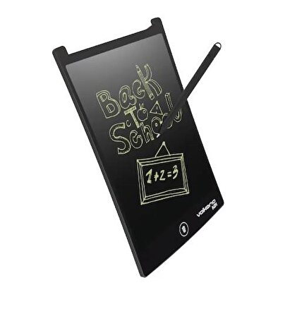 Volkano Doodle Writing Tablet Lcd 8.5 Inç Dijital Kalemli Çizim Yazı Tahtası Grafik Not Yazma Eğitim Tableti Siyah VK-850-BK