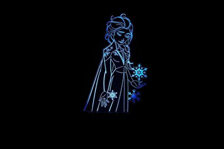 Gece Lambası Disney Frozen Karlar Ülkesi Elsa USBli Dokunmatik 7 Renk Ledli Lisanslı DY-1018-FR