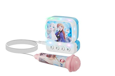 Disney Frozen Karlar Ülkesi Mini Karaoke Mikrofon Seti Işıklı Kemer Kancalı Lisanslı Mikrofonlu DY-3650-FR