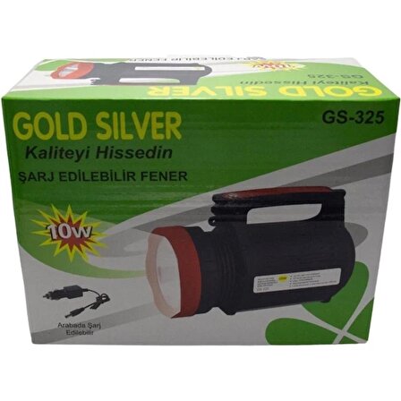 Gold Silver GS-325 10W Ev ve Araç Şarjlı El Feneri