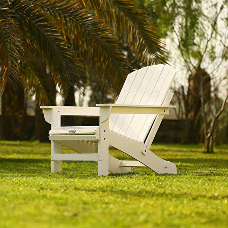 Mandu Adirondack (Ahşap Bahçe Sandalyesi) Beyaz