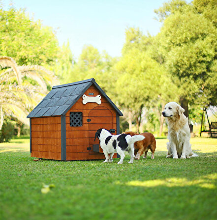 Mandu Isı Yalıtımlı Ahşap Köpek Kulübesi ''LARGE''