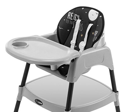 TinyCare Çalışma Masalı Kılıflı Portatif Mama Sandalyesi siyah-gri