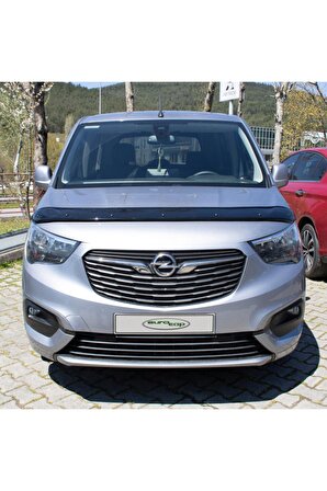Opel Combo E Ön Kaput Koruma Rüzgarlığı 3mm Akrilik (Abs) Parlak Siyah Deflektör 2018->
