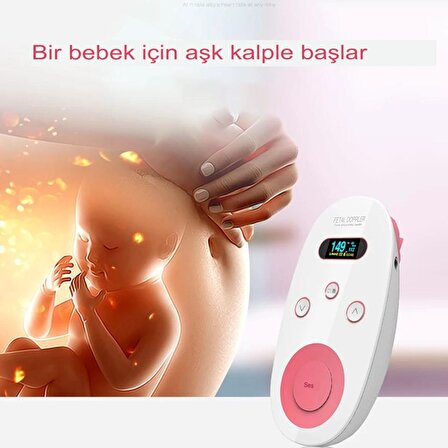 Doppler Bebek Nabız Ölçer Cıhazı Taşınabilir Ultrason Stetoskop Hamile Kadınlar Için