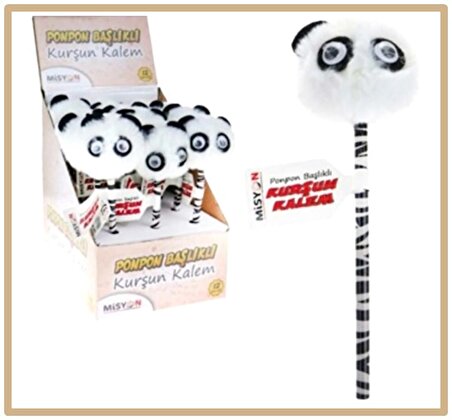 Misyon Panda Ponpon Başlıklı Kurşun Kalem