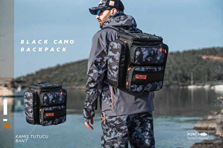 Fujin Black Camo Bag - Balıkçı Sırt Çantası