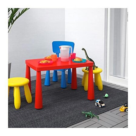 IKEA Mammut Çocuk Masası - Kırmızı -Dikdörtgen