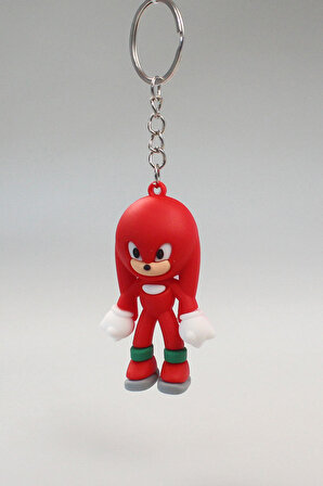 Sonic Ve Arkadaşları 3D Karakter Slikon Anahtarlık Kırmızı Sevgililer Günü Doğum Günü Hediyesi Hediye Paketli 