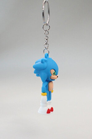 Sonic Ve Arkadaşları 3D Karakter Slikon Anahtarlık Mavi Sevgililer Günü Doğum Günü Hediyesi Hediye Paketli 