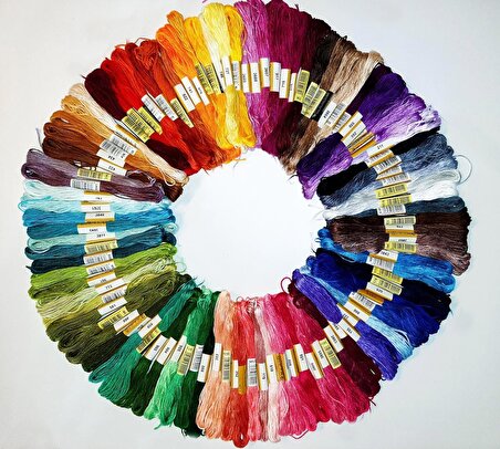 100 Farklı Renk Etamin, Kanaviçe,brezilya Rokoko Nakış Ipi Renk Kodlu