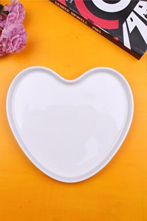 Pure Kalp Şeklinde Porselen Servis Tabağı 1 Adet