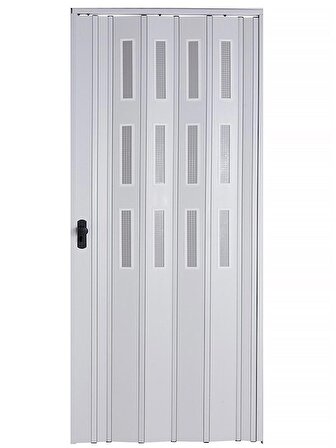 Sarpaş Katlanır Akordiyon Pvc Tek Kapı Camlı - 86X203 - Beyaz 12 mm