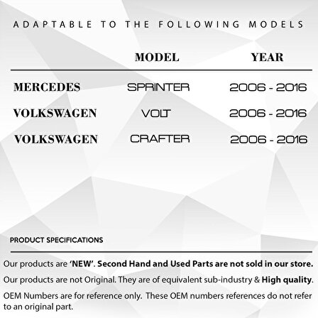 Mercedes Sprinter, Volkswagen için Yan Sürgülü Cam Tamir Seti
