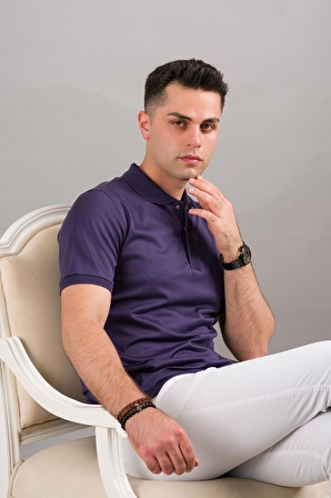 NEHİR by Faruk Ülker Polo Yaka Çıt Çıtlı Merserize Süperfine Cotton Erkek T-Shirt 