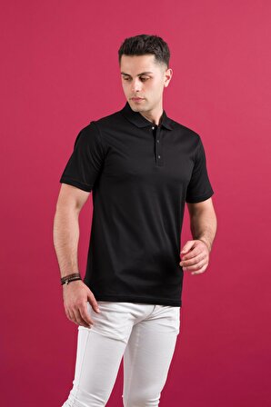 NEHİR by Faruk Ülker Polo Yaka Çıt Çıtlı Merserize Süperfine Cotton Erkek T-Shirt 