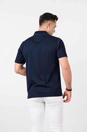 NEHİR by Faruk Ülker Polo Yaka Çıt Çıtlı Merserize Süperfine Cotton Erkek T-Shirt 