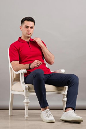 NEHİR by Faruk Ülker Polo Yaka Çıt Çıtlı Lacost Kumaş Pamuklu Erkek T-Shirt 
