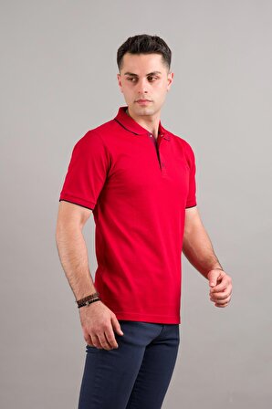 NEHİR by Faruk Ülker Polo Yaka Çıt Çıtlı Lacost Kumaş Pamuklu Erkek T-Shirt 