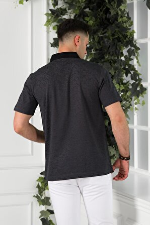 NEHİR by Faruk Ülker Polo Yaka Cepli Desenli Merserize Süperfine Cotton Erkek T-Shirt 
