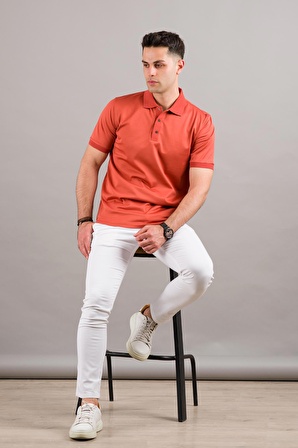 NEHİR by Faruk Ülker Polo Yaka Çıt Çıtlı Merserize Süperfine Cotton Erkek T-Shirt 