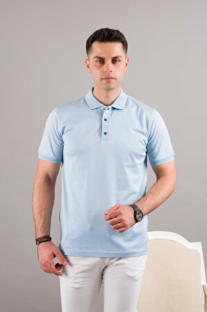 NEHİR by Faruk Ülker Polo Yaka Çıt Çıtlı Merserize Süperfine Cotton Erkek T-Shirt 