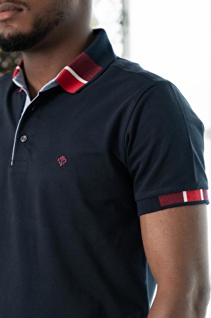 Paul Martin Regular Fit Desenli Polo Yaka Pamuklu Lakost Kumaş Kısa Kol Erkek T-shirt