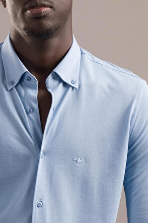 Paul Martin Regular Fit Yaka Düğmeli Pamuklu Likralı Gömlek