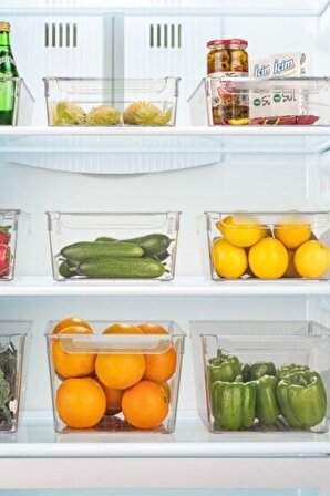 Kapaklı Maxi Buzdolabı & Dolap içi Düzenleyici Organizer 3 Adet