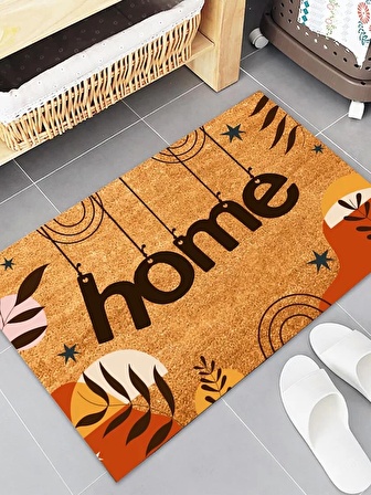 Esnature Home Bohem Temalı Dağ ve Yaprak Desenli Kapı Önü Paspası 45x70 Cm