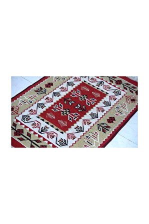 Başaran Makine Dokuması Kaliteli Uşak Antik Kilim Paspas, Püsküllü, Pamuklu, 60x85cm